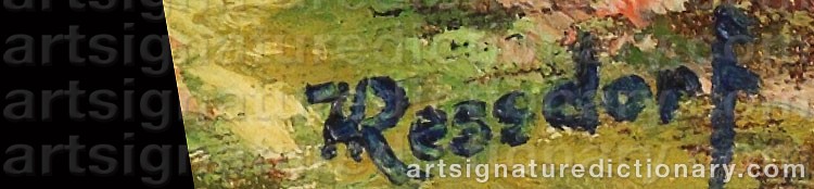 Authentic signature by Hans RESSDORF on  artwork