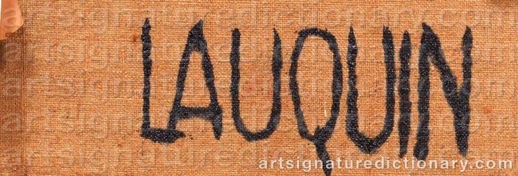 Authentic signature by Jean-Jacques LAUQUIN on Painting/Watercolour artwork