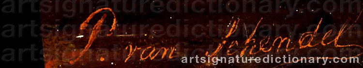 Authentic signature by Petrus Van SCHENDEL on Painting/Watercolour artwork