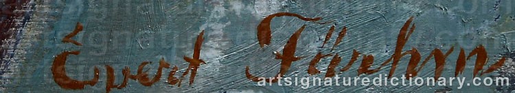 Authentic signature by Evert FÄRHM on artwork