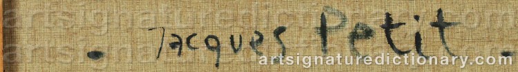 Authentic signature by Jacques PETIT on  artwork