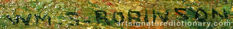 Authentic signature by William S. ROBINSON on  artwork