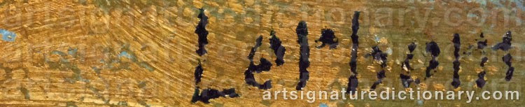 Authentic signature by Lars LERBOM on  artwork