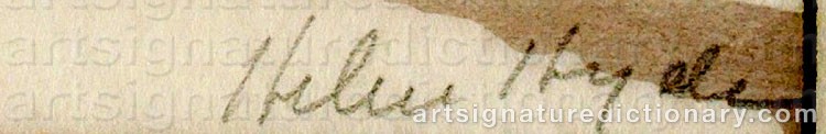 Authentic signature by Helen HYDE on  artwork