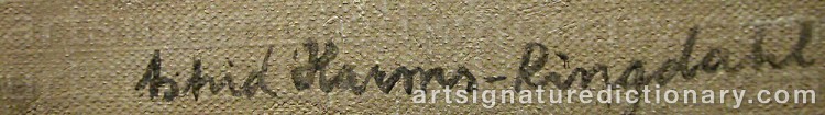 Signature by Astrid HARMS-RINGDAHL