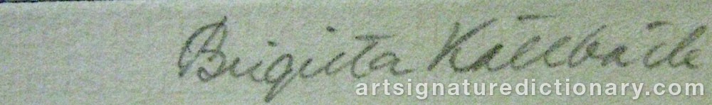 Authentic signature by Birgitta KÄLLBÄCK on artwork