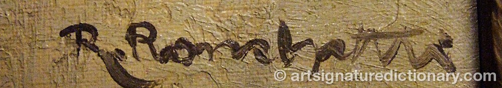 Authentic signature by R. RONCHETTI on artwork