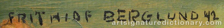 Signature by Frithiof BERGLUND