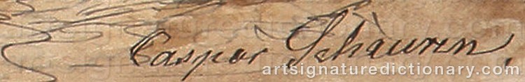 Authentic signature by Caspar Johan Nepomuk SCHEUREN on  artwork