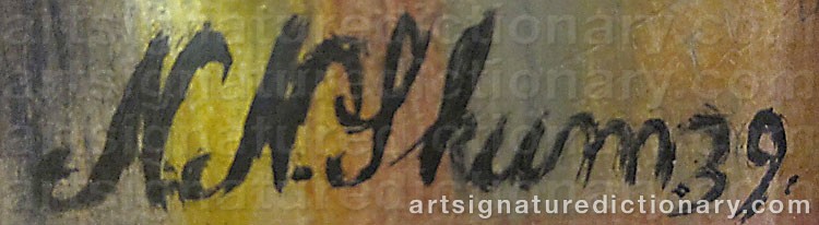 Forged signature of Nils Nilsson (Sami Artist) SKUM