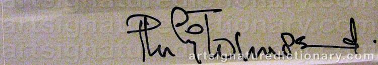 Authentic signature by Philip TOWNSEND on  artwork