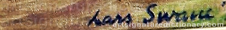 Authentic signature by Lars SWANE on  artwork