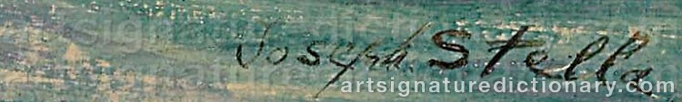 Authentic signature by Joseph STELLA on artwork