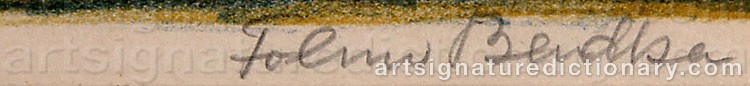 Authentic signature by Folmer BENDTSEN on  artwork