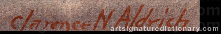 Authentic signature by Clarence Nelson ALDRICH on  artwork