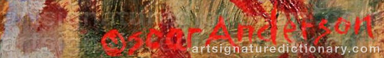 Authentic signature by Oscar ANDERSON on  artwork