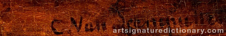 Authentic signature by Cornelis Van LEEMPUTTEN on Painting/Watercolour artwork