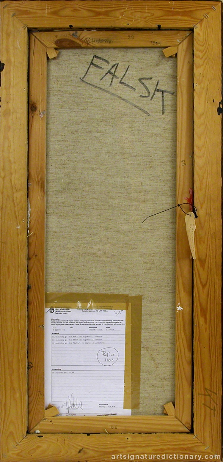 Close-up details showing Bengt LINDSTRÖM signature forgery characteristics