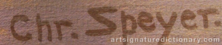 Authentic signature by Christian SPEYER on  artwork