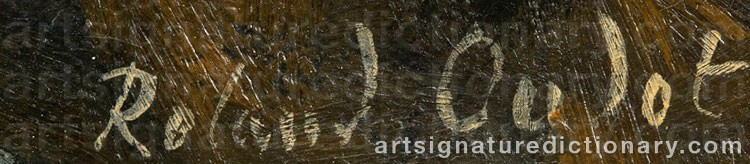 Authentic signature by Roland OUDOT on  artwork