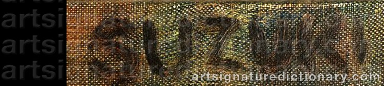 Authentic signature by Willie SUZUKI on Painting/Watercolour artwork