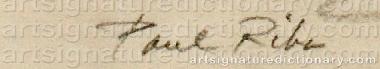 Authentic signature by Paul RIBA on artwork
