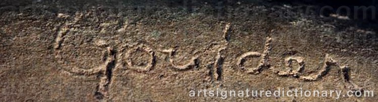 Authentic signature by Eric GOULDER on Sculpture artwork