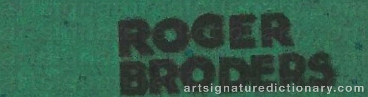 Authentic signature by Roger BRODERS on  artwork