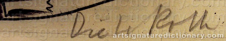 Authentic signature by Dieter ROTH on  artwork
