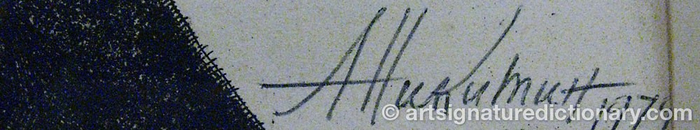 Authentic signature by Artur Petrovich NIKITIN on  artwork