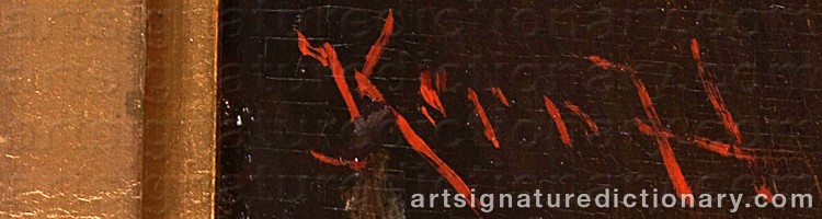 Authentic signature by Hermann Armin KERN on artwork