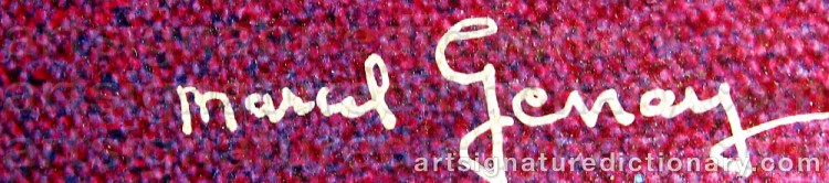 Authentic signature by Marcel GENAY on  artwork