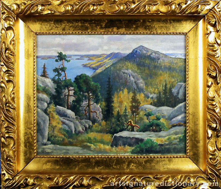 Close-up details showing Eero JÄRNEFELT signature forgery characteristics