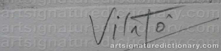 Authentic signature by Javier VILATO RUIZ on  artwork