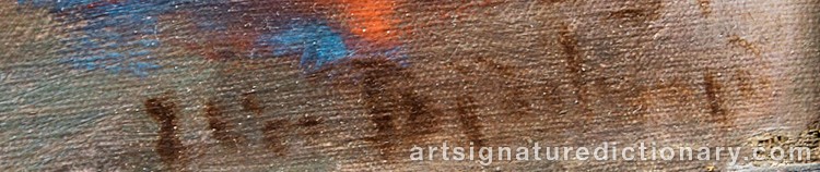 Authentic signature by Elsa BJÖRKMAN-GOLDSCHMIDT on  artwork