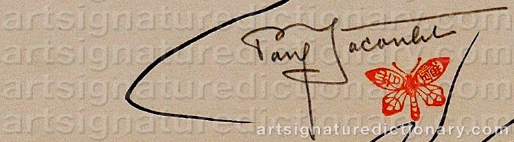 Authentic signature by Paul JACOULET on artwork