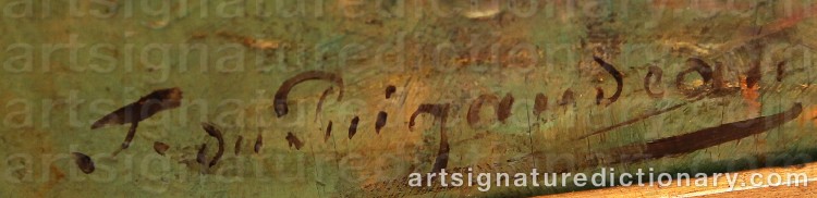 Authentic signature by Ferdinand Loyen Du PUIGAUDEAU on  artwork