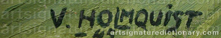 Signature by Verner HOLMQUIST