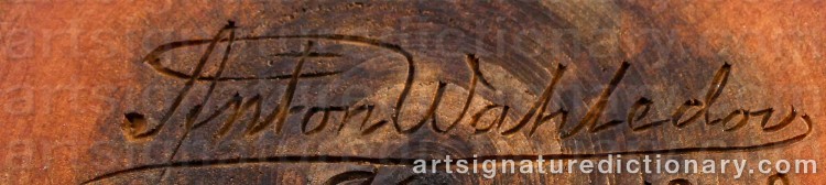 Authentic signature by Anton WAHLEDOV on Other artwork