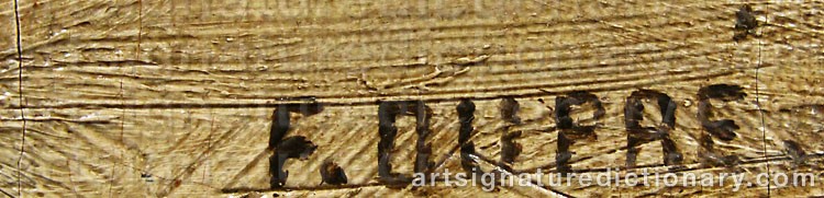 Authentic signature by F. DUPRÉ on  artwork