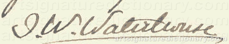 Authentic signature by John William WATERHOUSE on artwork