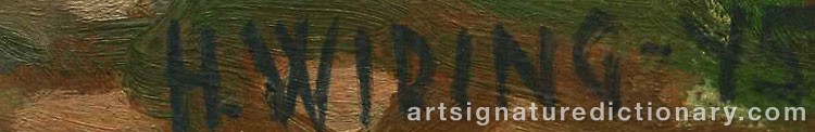 Authentic signature by Harald WIDING on  artwork
