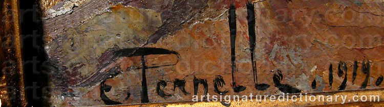 Authentic signature by Ernest Marie PERNELLE on artwork