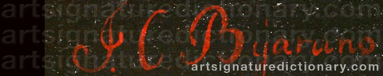 Authentic signature by Juan Cabral BEJARANO on  artwork