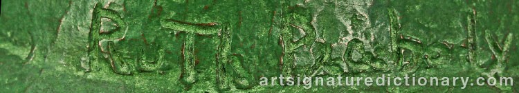 Authentic signature by Ruth PEABODY on  artwork