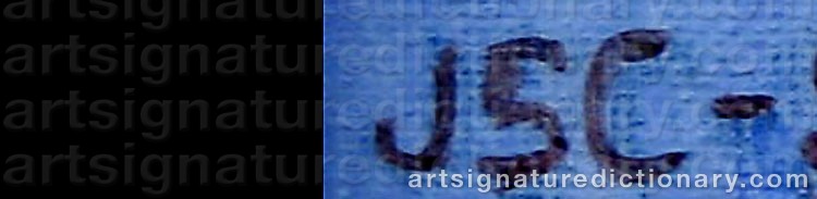 Authentic signature by John Sparre CHRISTENSEN on  artwork