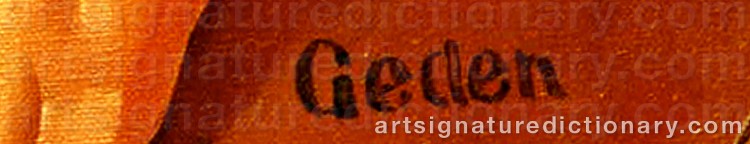 Authentic signature by Dennis GEDEN on Painting/Watercolour artwork