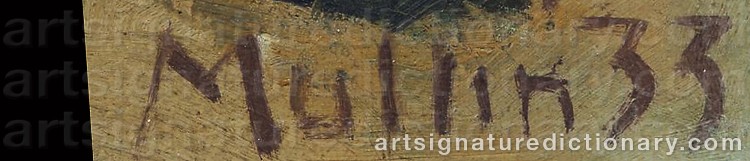 Authentic signature by Charles Edward MULLIN on  artwork
