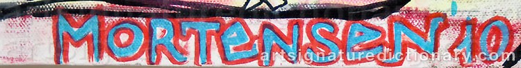 Authentic signature by René MORTENSEN on  artwork
