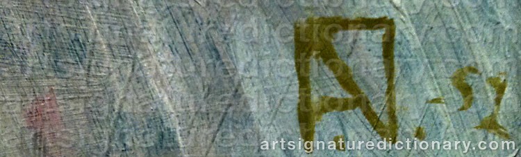 Authentic signature by Folke NILSSON on  artwork